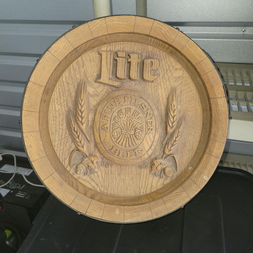 Vintage Lite Fine Pilsner Beer Barrel Wall Decor Beer Advertisement Sign